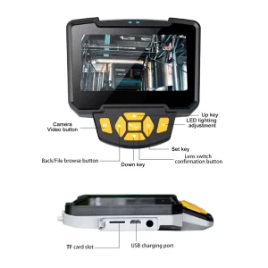 Double Lens Industrial Endoscope Two Cameras Endoscopic 10m Plumbing Drain Video Inspection Camera Sewage Endoscope with Screen