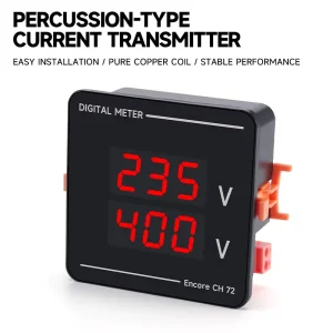 Dual Display Voltage Panel Meter AC50-500V LED Digital Two Way Voltmeter 72*72mm