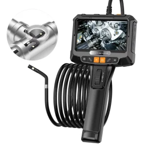 Dual Lens 1.5M Cable Industrial 8.5mm Probe 360 Degree Two ways Articulating Endoscope Camera With 5inch IPS Screen