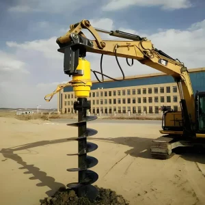 Durable Alloy Steel Earth Auger Drill with Motor Gearbox Bearing Tungsten Teeth for Mining Construction