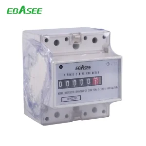 EBASEE High Accuracy Single Phase Electronic Watt hour Meter DIN Rail KWH Meter 230V 5(100)A Analog Energy Meter
