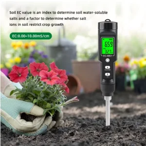 EC 8801 Backlit Soil Conductivity and Salinity Meter Without Wire or with Wire Probe Used for Orchard Planting Detection