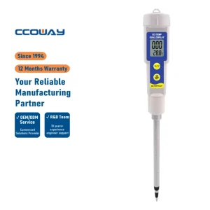 EC Temperature 2 in 1 Soil Waterproof Tester LCD Display Multi function Conductivity Meter