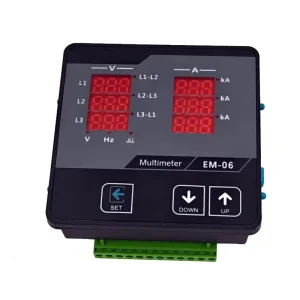 EM-06 Digital Three-Phase LED 3-Digit Panel Meter Volt Ampere Frequency Phase Sequence Display 1% Accuracy
