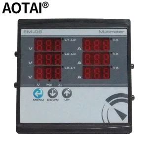 EM-06 Three-Phase Multimeter 3-Phase Current/Voltage/Phase Sequence Detection 140-270V AC Panel/DIN Rail Mount OEM/ODM