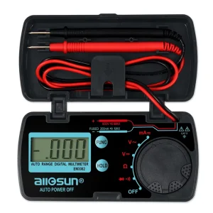 EM3082 Autorange Mini Digital Multimeter, 3-1/2 Digit, 1999 Counts, AC/DC Ammeter, Voltmeter, and Ohm Meter
