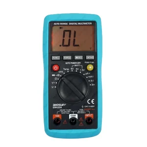 EM420A Autorange Digital Multimeter with LCD Display, AC/DC Voltage, Current, Resistance, and Temperature Tester