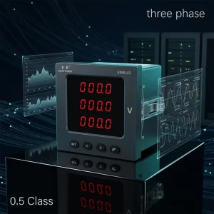 ES96 U3 96x96mm Three Phase Digital Voltmeter Red LED AC 1000V RS485 Modbus RTU 0.5 Class IP65 Flame retardant Meter