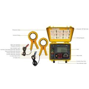 ETCR3200C Resistance Tester Waterproof Double Clamp Ground Resistance Meter Test Tool With Big Screen