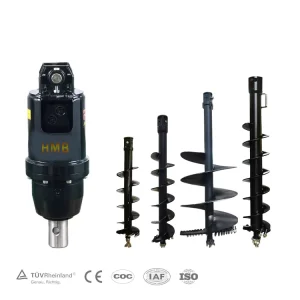 Earth Auger for 1 50T Excavator Hydraulic Post Hole Digger Drill 2000N.m Torque CE Certified Excavator Drilling Attachment
