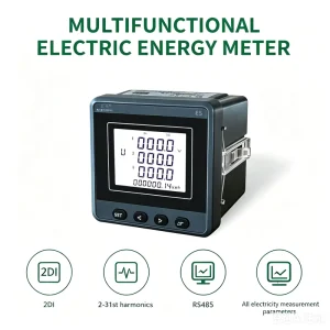 EastSong ES96DY Three Phase Panel Mounted LCD Multi-Function Energy Meter Digital Power Frequency Meter RS485 0.5s Accuracy
