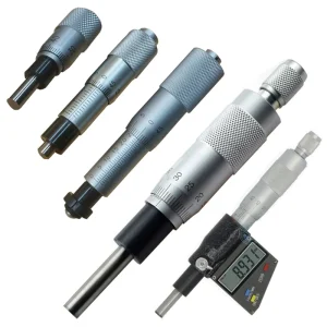 Em Digital Micrometer Heads 50mm Flat Spindle Face Mechanical Gauges with Lock