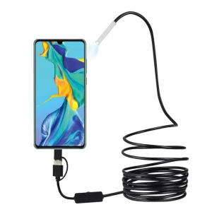 Endoscope 8mm IP67 Waterproof 3in1 Flexible Borescope for Automotive Maintenance