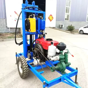 Energy Efficient 22hp 35hp Portable Diesel Drilling Rig Hydraulic Type 200m Max Depth Water Well Drilling Rig