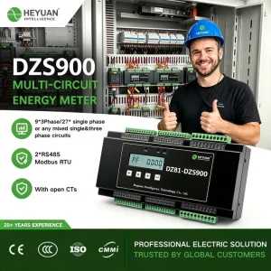 DZS900 Smart Multi Circuit Networked Energy Meter Monitors up to 9 Three Phase or 27 Single Phase Circuits