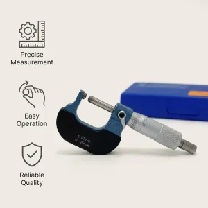 External Micrometer with Carbide Tips, 0.01mm Accuracy