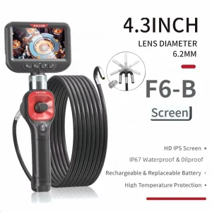 F606B Industrial Endoscope 1m Tungsten Braided Tube All Metal Probe Durable Sewer Drain Inspection