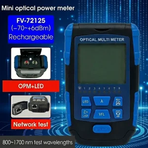 FIBERVISION 4 in 1 Multi Meter Fiber Optic Power Meter 15mW VFL RJ45 300m Tester LED Flashlight PON GSM GPRS 850 1700nm