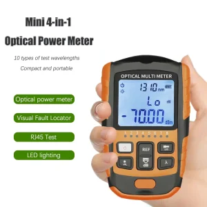 FN26 Mini 4 in 1 Optical Power Meter with 30km VFL RJ45 Cable Tester 10 Wavelengths Dual Power Drop Resistant Tester
