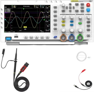 FNIRSI 1014D Real Time Sample Rate 100MHz 2Channels 100MSa/s USB Host Device Connectivity 7 Inch Digital Oscilloscope 8-Bit