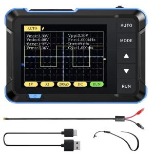 FNIRSI DSO152 Mini Handheld Digital Oscilloscope Version 2.5MSa/s 200KHz Analog Bandwidth 800 VPP with PWM Output Multimeter