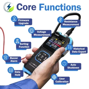 FNIRSI HRM 10 Battery Voltage Internal Resistance Tester 18650 Digital High Precision for 18650 Car Battery Capacitor Tester
