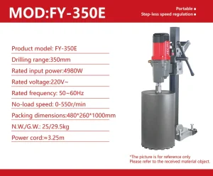 FY 350E 350MM High Stand Concrete Core Drilling Machine Tools for Drilling Professional Manufacturer
