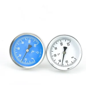 Factory Custom High-Temperature-Resistant Bimetallic Thermometer, Threaded Temperature Gauge for Boiler Pipes