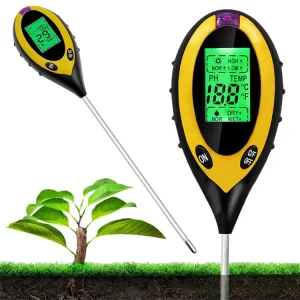 Factory Customized Soil PH Meter 4 in 1 PH Temperature Moisture Sunlight Tester Garden Plant Flower Digital Soil PH Meter