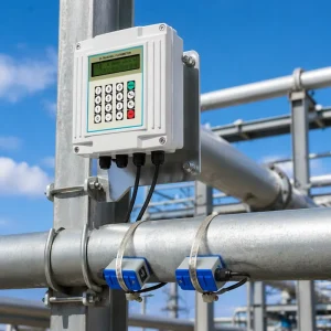 Factory Direct Wall Mounted Ultrasonic Flow Meter Clamp-on Non-invasive ±1% Accuracy Digital LCD Display for Water Liquid