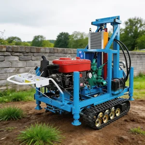 Factory Price 180L Model Tracked Diesel Water Borehole Drilling Machine 22HP Hydraulic Crawler Well Driller 180m