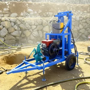 Factory Rotary Drilling Rig Machine 130m Depth Deep Borehole Water Well Rig with Pump and Motor Core Components