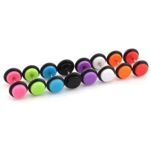 Fake Gauge Earrings Ear Plug Neon Acrylic 8mm Flesh Tunnel Gauges Tapers Stretcher Body Piercing