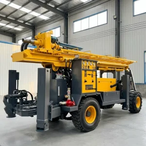 Fast Drilling Hydraulic Water Well Drilling Rig Wheel Mounted Portable Borehole Machine for Various Soil Types