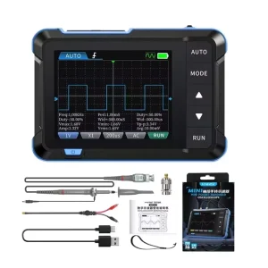 Fnirsi DSO153 P6100 Probe 1mhz Bandwidth Oscilloscope 8 Language 5ms/s 2in1 Digital Handle Touch Screen With Signal Generator