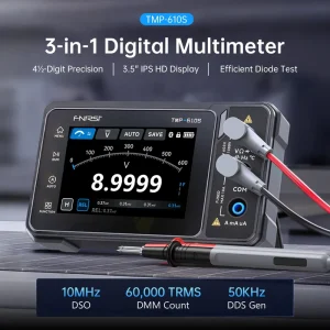 Fnirsi TMP 600 Handheld Digital Multimeter Four and a Half Bit Handheld Type C Charging Electrician Test Multimeter