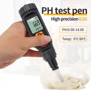 Food PH Tester Digital Soil PH Meter Temperature Penetrate Type Metal Meat PH Detector for Cheese Bread