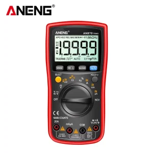 For AN870 True RMS Digital Multimeter 19999 Counts Auto Range 5 Digit AC DC 750V 0 20A Low Battery Indicator Transistor Tester