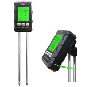 Foyucool 6 in 1 Soil pH Moisture Fertility Light Temperature & Humidity Tester Kit with Dual Probe for Indoor/Outdoor Gardening