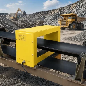 Frame Type Tramp Metal Detector IP54 Tunnel Style Conveyor Belt Anti Interference Dual Detection Bauxite Mining Operation