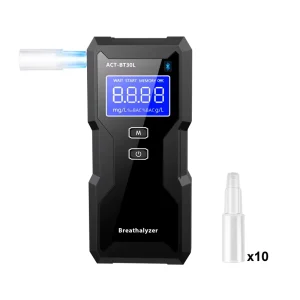Fuel Cell Breath Alcohol Tester with 1.7-inch STN LCD Display and 50 Test Records