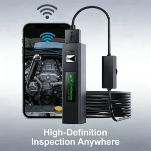 Full HD Endoscope Camera with WiFi 5M Reach IP67 Rated 3H Battery for Building and Roof Checks (iOS/Android Compatible)