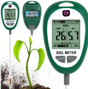 Garden Moisture Meter OEM 4 in 1 Digital Compost Thermometer Temperature Illuminance Light Tester Soil Test PH Moisture Meter