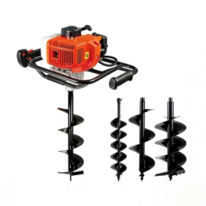 Gasoline powered Hole Drill Tree Planting and Post erecting Hole digging Machine Spiral Drilling Machine with Three Drill Bits