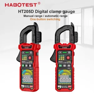 HABOTEST HT205D Clamp Meter True RMS AC DC 600A Inrush Current NCV Temperature Capacitance Tester Auto Range 6000 Counts Motor