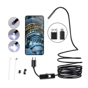 HD USB Endoscope Camera Module IP67 Waterproof with 6 Adjustable LEDs for Sewer Automotive Engine Pipe Industrial Endoscope