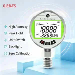 HG-806XB -0.1~100Mpa LCD Display Differential Hydraulic Pressure Gauge 60mm/100mm Dial M20*1.5 0.5% 3-Year Warranty