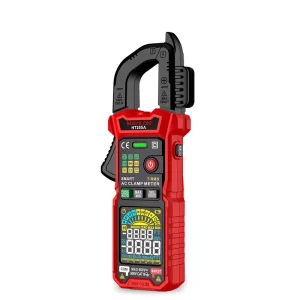 HT205A Smart Digital Clamp Meter True RMS Multimeter Auto Range DC AC Voltage Inrush Current Temperature Tester