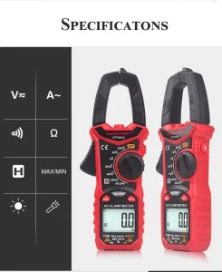 HT206A Electrical Ampere Tester AC Amp Multimeter Digital Clamp Meters True RMS CAT III 600V