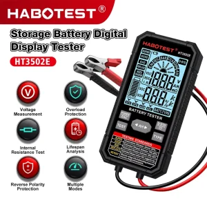 HT3502E 12V/24V Car Battery Tester with Digital Analyzer, Internal Resistance, and CCA Meter